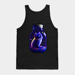 Galaxy environment capturing A whimsical, a small kitty Tank Top